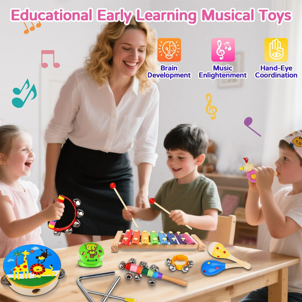 Montessori Natural Wooden Musical Instrument Set