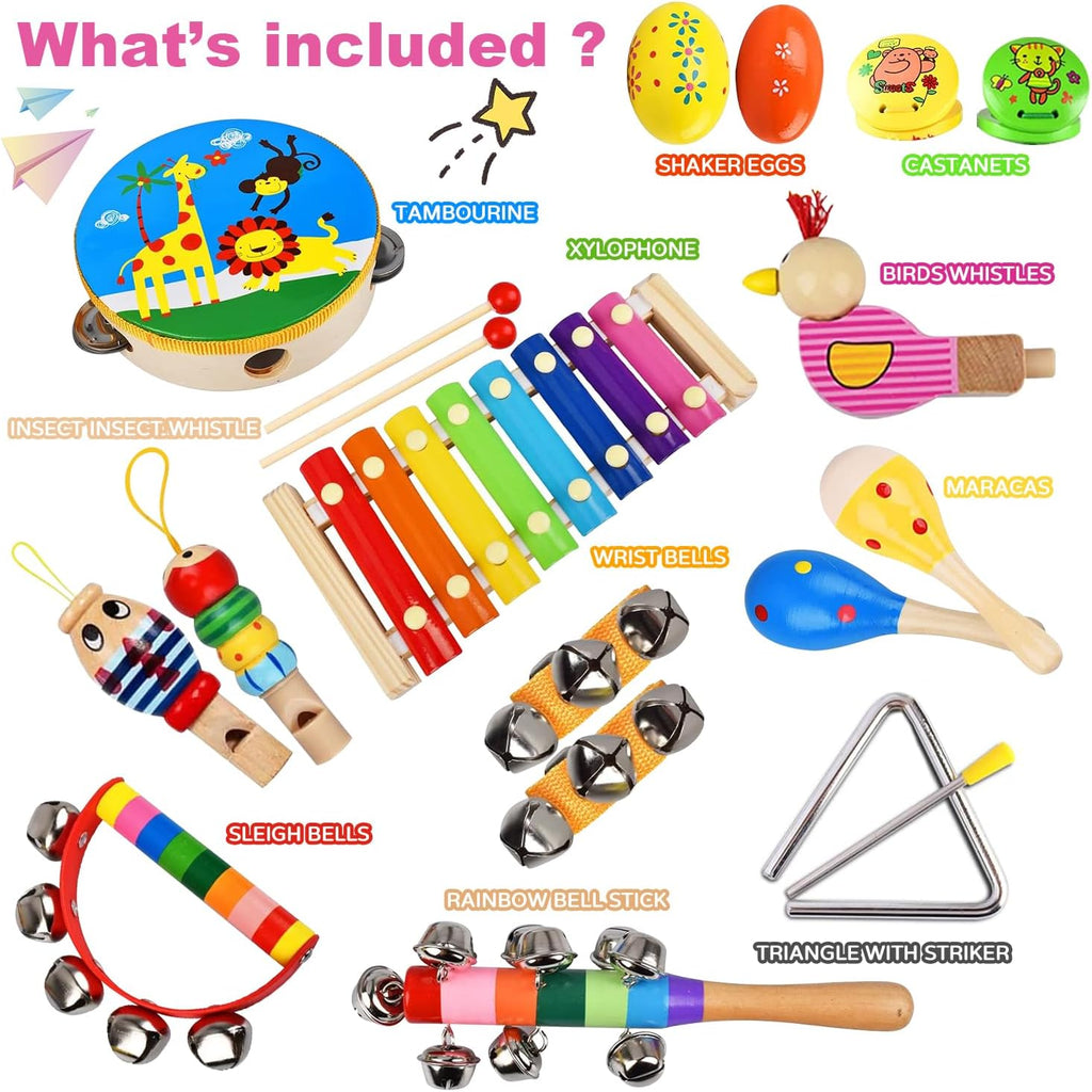 Montessori Natural Wooden Musical Instrument Set