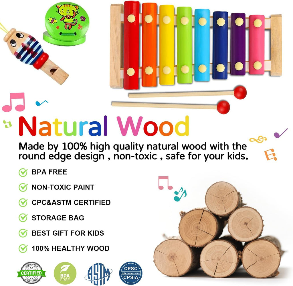 Montessori Natural Wooden Musical Instrument Set
